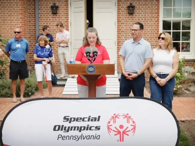 Gov. Josh Shapiro and his wife, Lori Shapiro, hosted the third annual Special Olympics Pennsylvania bocce ball tournament at the Governor's Residence in Harrisburg on July 16.